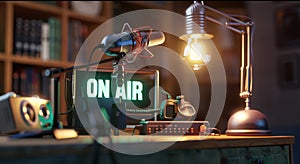 The radio studio setup.AI generated image