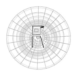 Radio Telescope concept outline. Vector