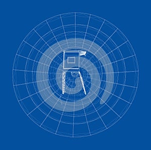 Radio Telescope concept outline. Vector