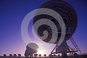 Radio telescope dishes at National Radio Astronomy Observatory in Socorro, NM