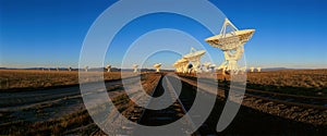 Radio telescope dishes at National Radio Astronomy Observatory in Socorro, NM