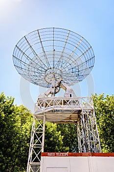 The radio telescope in the parc de la Villette in Paris, France photo