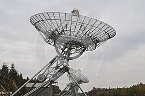 Radio telescopes near the village of Westerbork, The Netherlands