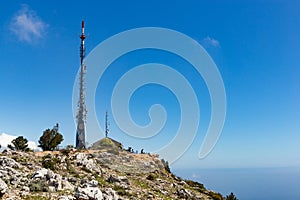 Radio and television transmitter tower on Srd hill above Dubrovnik
