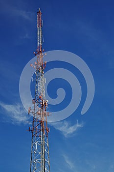 Radio tower blue sky