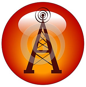 Radio tower button or icon