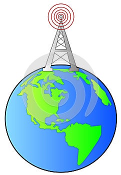 Radio tower on earth