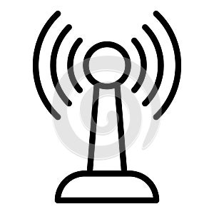 Radio tower fraud icon outline vector. Stop secure
