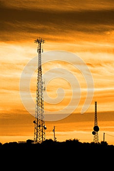 Radio Tower on a Hill for Communications