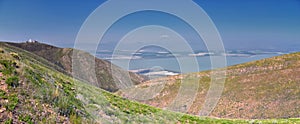 Radio Tower Observatory on West Lake Mountain Peak mountain hiking, Utah Lake, Wasatch Front Rocky Mountains, Provo, Utah.