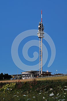 Radio tower with parabol antennas