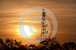 Radio Tower with sky background.