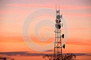 Radio Tower with sky background.