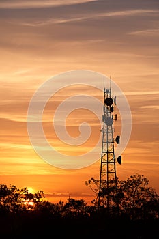 Radio Tower with sky background.