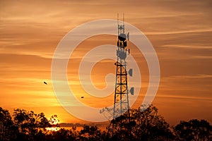 Radio Tower with sky background.