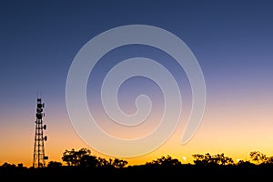 Radio Tower with sky background.