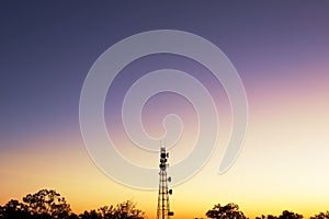 Radio Tower with sky background.