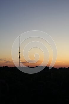 Radio tower sunset 3142