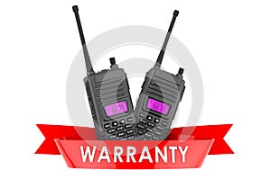 Radio transceivers warranty concept. 3D rendering photo