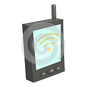 Radio transmitter icon, cartoon style