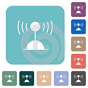 Radio transmitter solid rounded square flat icons