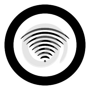Radio wave Sound signal One dirrection Transmitter icon in circle round black color vector illustration flat style image