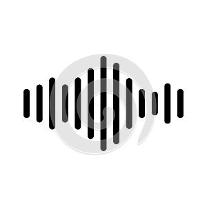 Radio wave or sound wave icon vector isolated, electric signal wave icon, sound wave vector icon