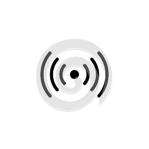 Radio wave, wireless signal icon. Broadcast live transmission symbol