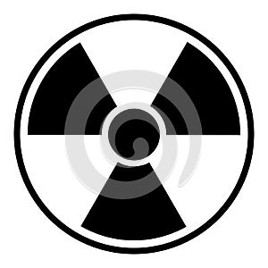 Radioactive hazard sign. Black isolated icon vector illustration.