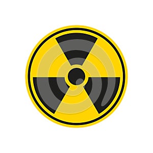 Radioactive hazard sign. Flat vector illustration isolated on white