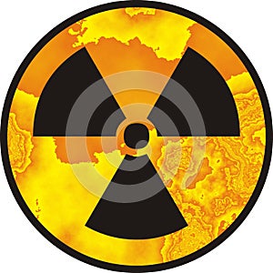 Radioactive hazard. Sign illustration for design