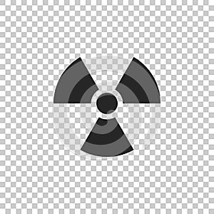Radioactive icon isolated on transparent background. Radioactive toxic symbol. Radiation Hazard sign