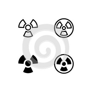 Radioactive Icon Logo Vector Symbol. Nuclear Icon Isolated on White Background