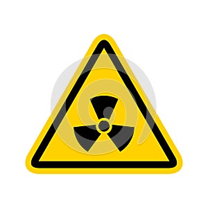 Radioactive icon nuclear symbol. Uranium reactor radiation hazard. Radioactive toxic danger sign design