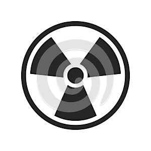 Radioactive icon nuclear symbol. Uranium reactor radiation hazard. Radioactive toxic danger sign design