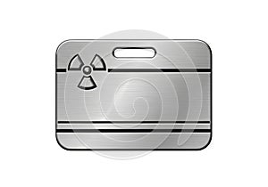 Radioactive material container isolated on transparent background