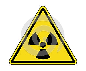 Radioactive Material Radiation Label. International Radioactive Hazard Symbol Radioactive Material Warning Sign