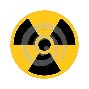 Radioactive material sign. Symbol of radiation alert, hazard or risk. Simple flat vector illustration in black and