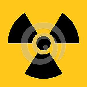 Radioactive material sign. Symbol of radiation alert, hazard or risk. Simple flat vector illustration in black and