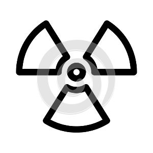 Radioactive material sign. Symbol of radiation alert, hazard or risk. Simple flat vector illustration in black and white