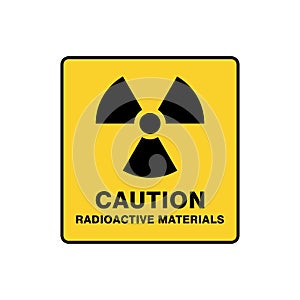 Radioactive Materials Warning Sign Vector Template.