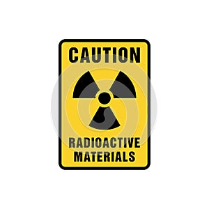 Radioactive Materials Warning Sign Vector Template.