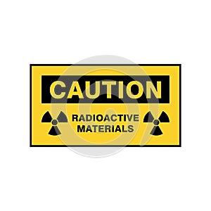 Radioactive Materials Warning Sign Vector Template.