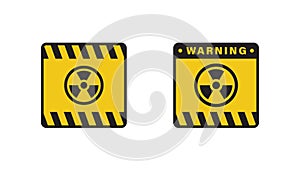 Radioactive nuclear warning sign icon vector