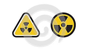 Radioactive nuclear warning sign icon vector