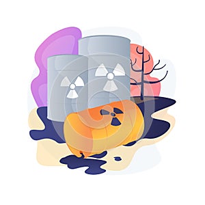 Radioactive pollution abstract concept vector illustration.