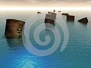 Radioactive pollution in sea