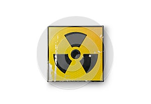 Radioactive sign on yellow