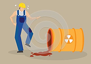 Radioactive Spill Industrial Workplace Accident Vector Illustration