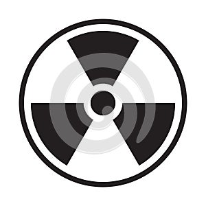 Radioactive symbol icon. Nuclear radiation warning sign. Atomic energy logo. Painted and ink grunge style.